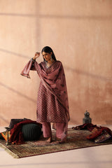 Onion Pink Chanderi Kurta set (With Pant & Dupatta)