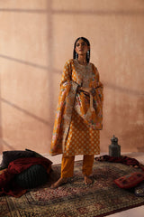 Yellow  Chanderi Kurta set (With Pant & Dupatta)