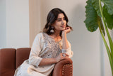 Off White Cotton Linen Kurta set