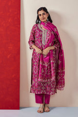 Pink Chanderi Suit Set (with Pants and Dupatta)