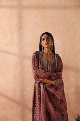 Onion Pink Chanderi Kurta set (With Pant & Dupatta)