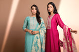 Pink Straight fit Chanderi Kurta set (with Pant and Dupatta)