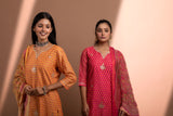 Dark Pink  Straight fit Chanderi Kurta set (with Pant and Dupatta)